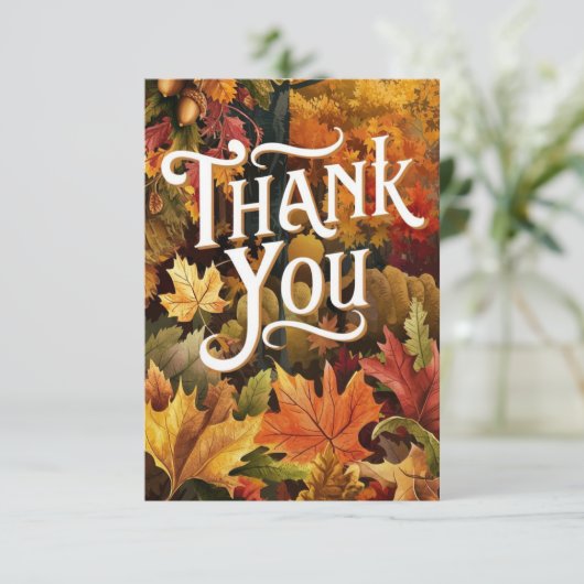 Niedlicher Herbstfall der Verzauberung Dankeskarte (Stehend Vorderseite)