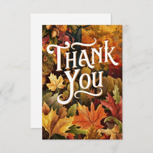 Niedlicher Herbstfall der Verzauberung Dankeskarte (Vorne/Hinten)