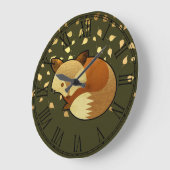 Niedlicher HerbstFox Große Wanduhr (Winkel)