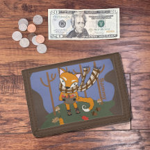 Niedlicher Herbstfox Kid Brown Wallet