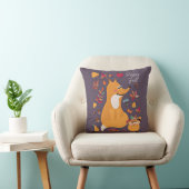 Niedlicher Herbstfox mit benutzerdefiniertem Text Kissen (Stuhl )