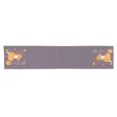 Niedlicher Herbstfox mit benutzerdefiniertem Text Kurzer Tischläufer (Horizontal)