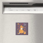 Niedlicher Herbstfox mit benutzerdefiniertem Text Magnet (In Situ (Geschirrspüler))