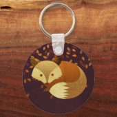 Niedlicher Herbstfox Schlüsselanhänger (Vorderseite)