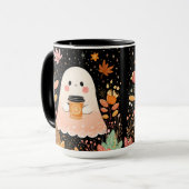 Niedlicher Herbstgeister mit Pumpkaffee - Gemütlic Tasse (Vorderseite Links)