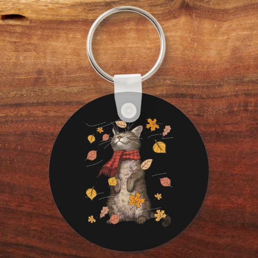Niedlicher Herbstkater Fall Breeze Kitten Katzenka Schlüsselanhänger (Vorderseite)