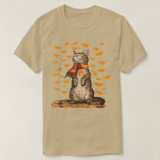Niedlicher Herbstkater Fall Breeze Kitten Katzenka T-Shirt (Design vorne)
