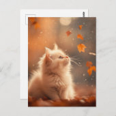 Niedlicher Herbstkitten Postkarte (Vorne/Hinten)