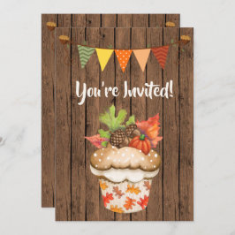 Niedlicher Herbstkuchen und Jagdfall Geburtstag Einladung