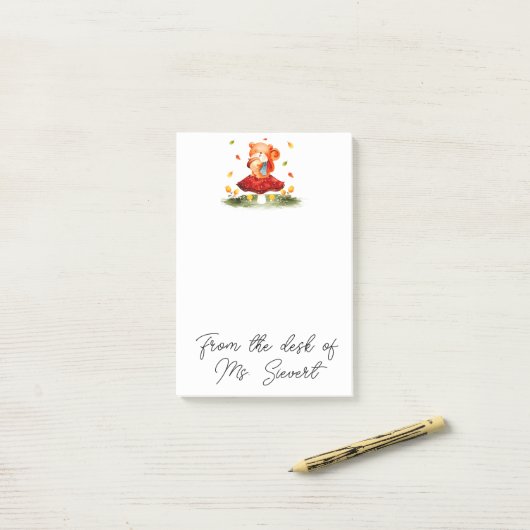 Niedlicher Herbstscheider Post-it Klebezettel (Auf Schreibtisch)