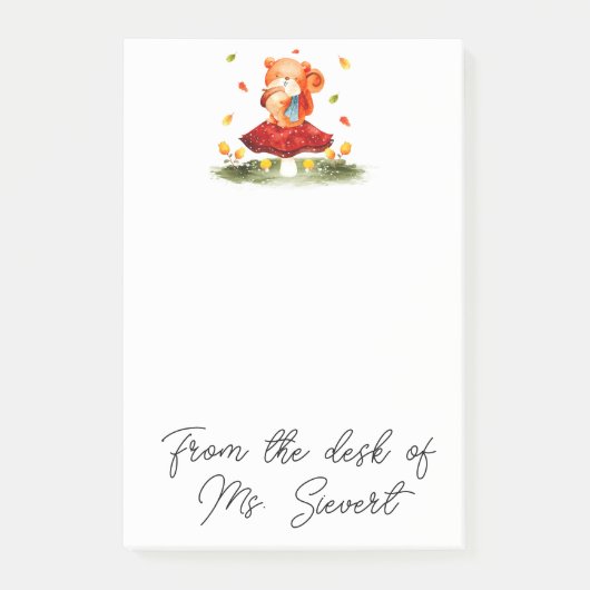 Niedlicher Herbstscheider Post-it Klebezettel (Vorderseite)