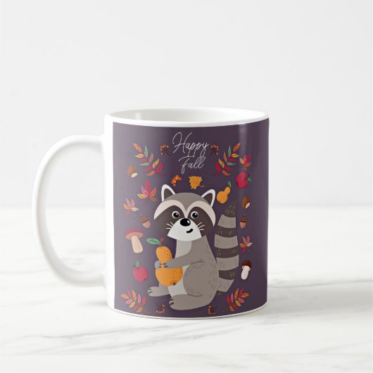 Niedlicher Herbsttracoon mit benutzerdefiniertem T Kaffeetasse (Links)