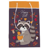 Niedlicher Herbsttracoon mit benutzerdefiniertem T Mittlere Geschenktüte (Vorderseite)