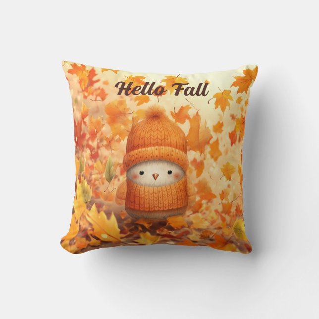 Niedlicher Herbstvogel für Herbst verkleidet Kissen (Vorderseite)