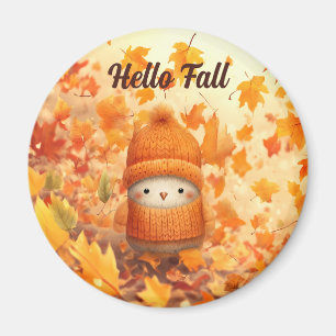 Niedlicher Herbstvogel für Herbst verkleidet Magnet