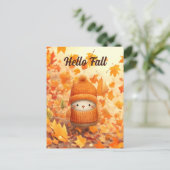 Niedlicher Herbstvogel für Herbst verkleidet Postkarte (Stehend Vorderseite)