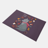 Niedlicher Herbstwolf mit benutzerdefiniertem Text Fußmatte (Schrägansicht)