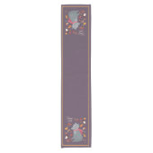 Niedlicher Herbstwolf mit benutzerdefiniertem Text Kurzer Tischläufer (Vorderseite)