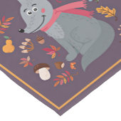 Niedlicher Herbstwolf mit benutzerdefiniertem Text Kurzer Tischläufer (Ecke)