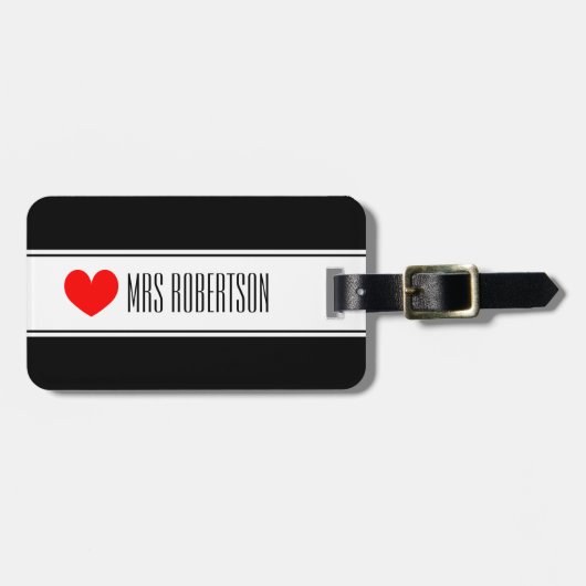 Niedlicher Herr und Frau Reisegepäckumbauten mit Gepäckanhänger (Vorderseite horizontal)