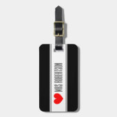 Niedlicher Herr und Frau Reisegepäckumbauten mit Gepäckanhänger (Vorderseite vertikal)