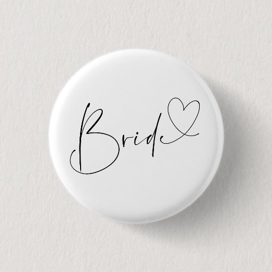 Niedlicher Herz-Braut-Junggeselinnen-Abschied Button (Vorderseite)