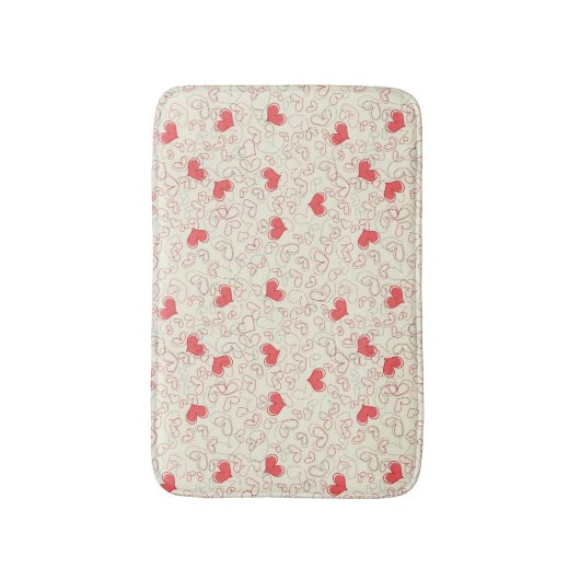 Niedlicher Herz-Hintergrund Badematte (Vorderseite Vertikal)