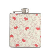 Niedlicher Herz-Hintergrund Flachmann (Vorderseite)