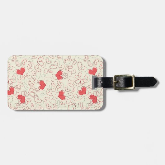Niedlicher Herz-Hintergrund Gepäckanhänger (Vorderseite horizontal)