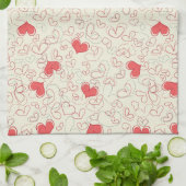 Niedlicher Herz-Hintergrund Küchentuch (Gefaltet)