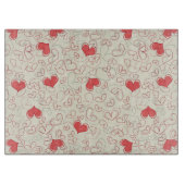 Niedlicher Herz-Hintergrund Schneidebrett (Vorderseite)