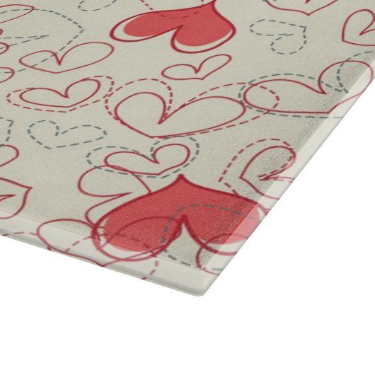 Niedlicher Herz-Hintergrund Schneidebrett (Ecke)