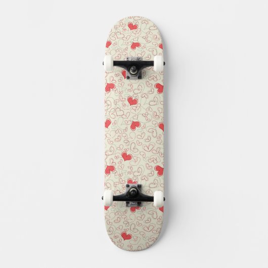 Niedlicher Herz-Hintergrund Skateboard (Vorderseite)
