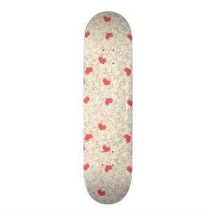 Niedlicher Herz-Hintergrund Skateboard