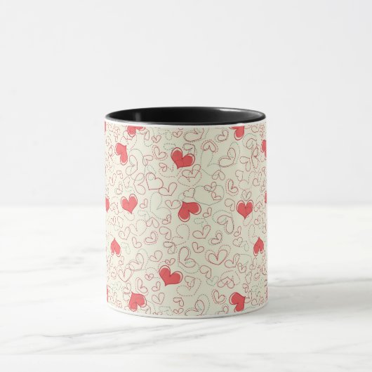 Niedlicher Herz-Hintergrund Tasse (Zentrum)
