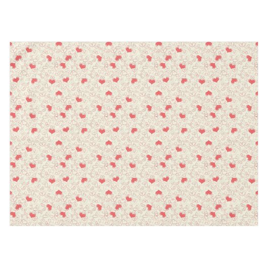 Niedlicher Herz-Hintergrund Tischdecke (Vorderseite (Horizontal))