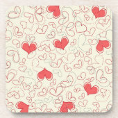 Niedlicher Herz-Hintergrund Untersetzer (Vorderseite)