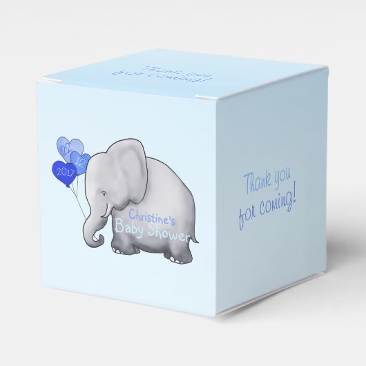 Niedlicher Herzballoons Elephant Blue Baby Boy Dus Geschenkschachtel (Vorderseite)