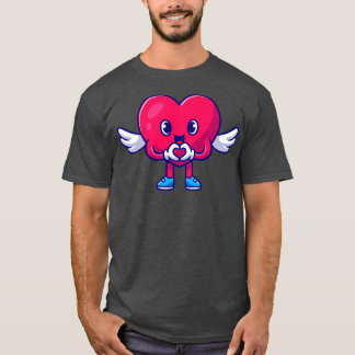 Niedlicher HerzEngel mit Liebe Unterzeichner Carto T-Shirt