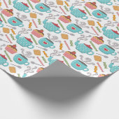 Niedlicher Herzklopfen Tee Biscuit Cupcake Geschenkpapier (Ecke)