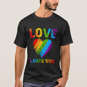 Niedlicher Herzrennbogen Liebe Win Pride LGBt Mona T-Shirt