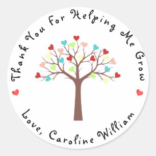 Niedlicher Herzschlag Vielen Dank Runder Aufkleber