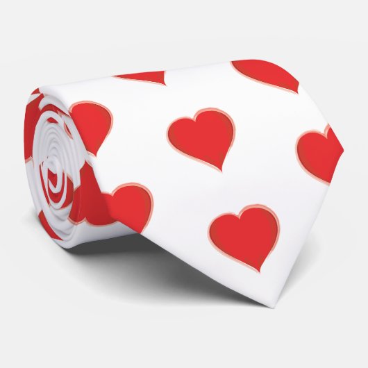 Niedlicher Herztag Valentinstag für ihn Krawatte (Gerollt)