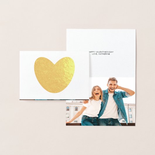 Niedlicher Herztext und Foto Valentinstag Folienkarte (Anzeige)