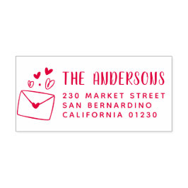 Niedlicher Herzumschlag Moderne Bezeichnung & Rück Permastempel