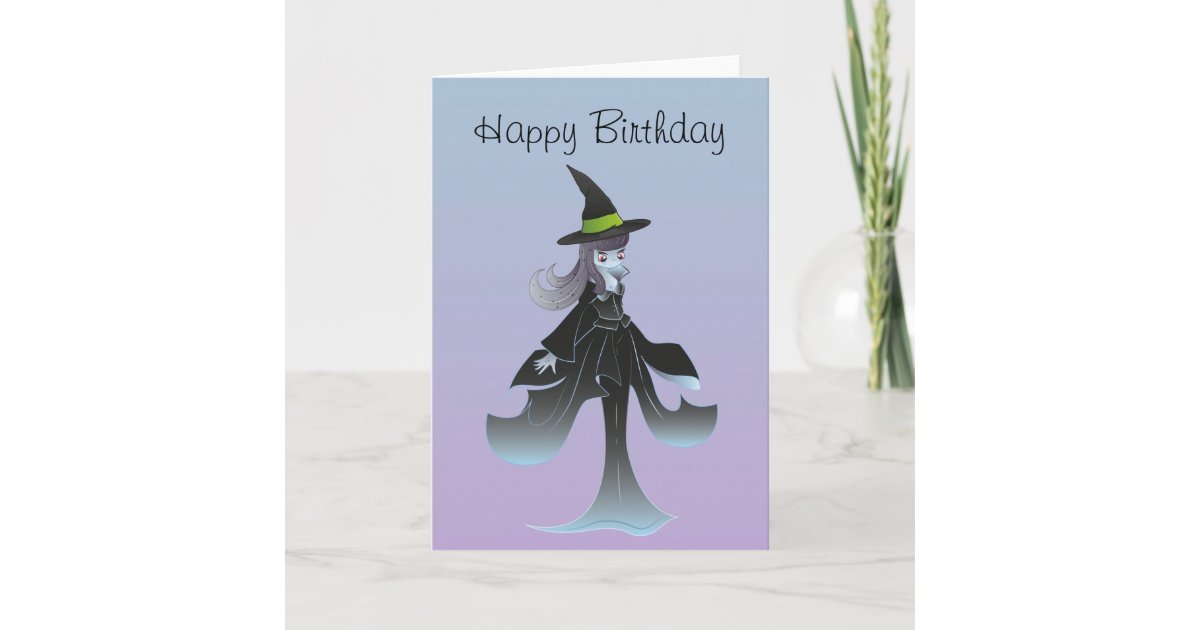 Niedlicher HexeGeburtstag Karte Zazzle.de