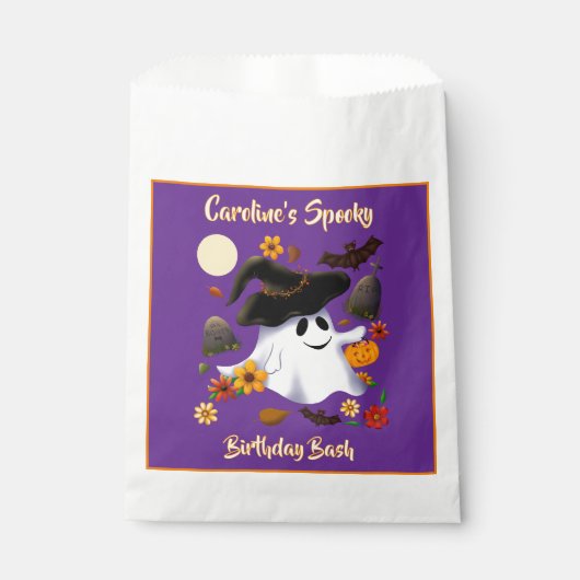 Niedlicher Hexen-Geist-Trick oder Friedhof behande Geschenktütchen (Vorderseite)