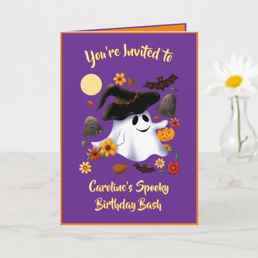 Niedlicher Hexen-Geist-Trick oder Friedhof behande Karte (Kleine Pflanze)