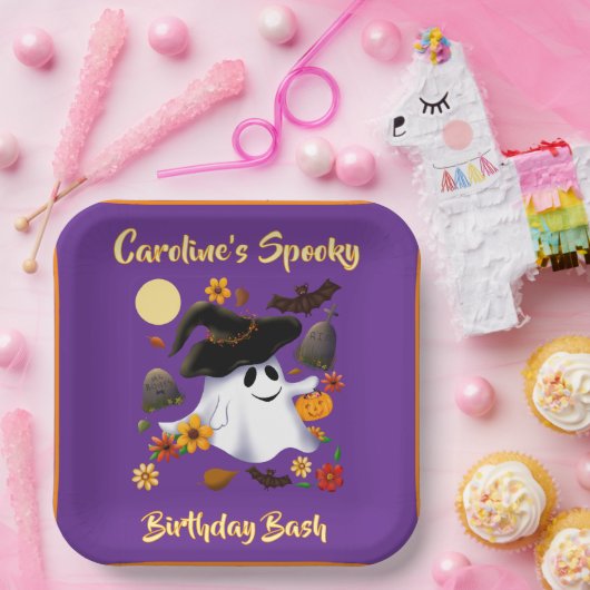 Niedlicher Hexen-Geist-Trick oder Friedhof behande Pappteller (Party)