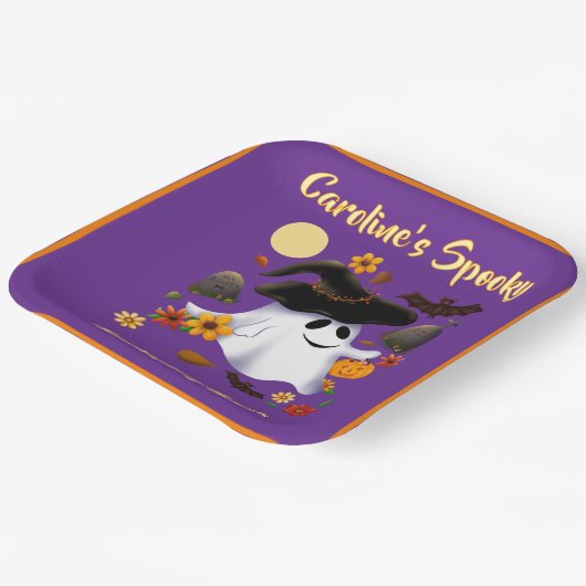 Niedlicher Hexen-Geist-Trick oder Friedhof behande Pappteller (Gewinkelt)